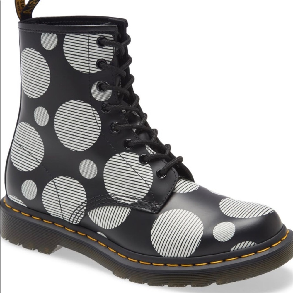 Dr Martens 1460 Polka Dot Black White boots. Price is firm